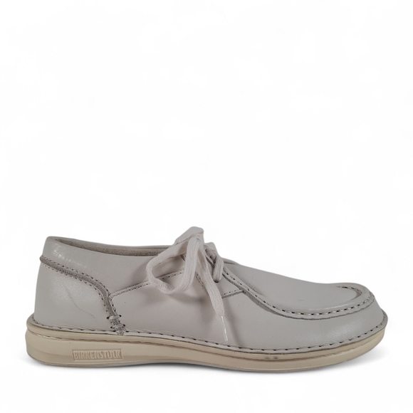 BIRKENSTOCK Leather Moccasin Chukka White Leather Lace Up Oxford Derby 7.5 - Picture 5 of 16